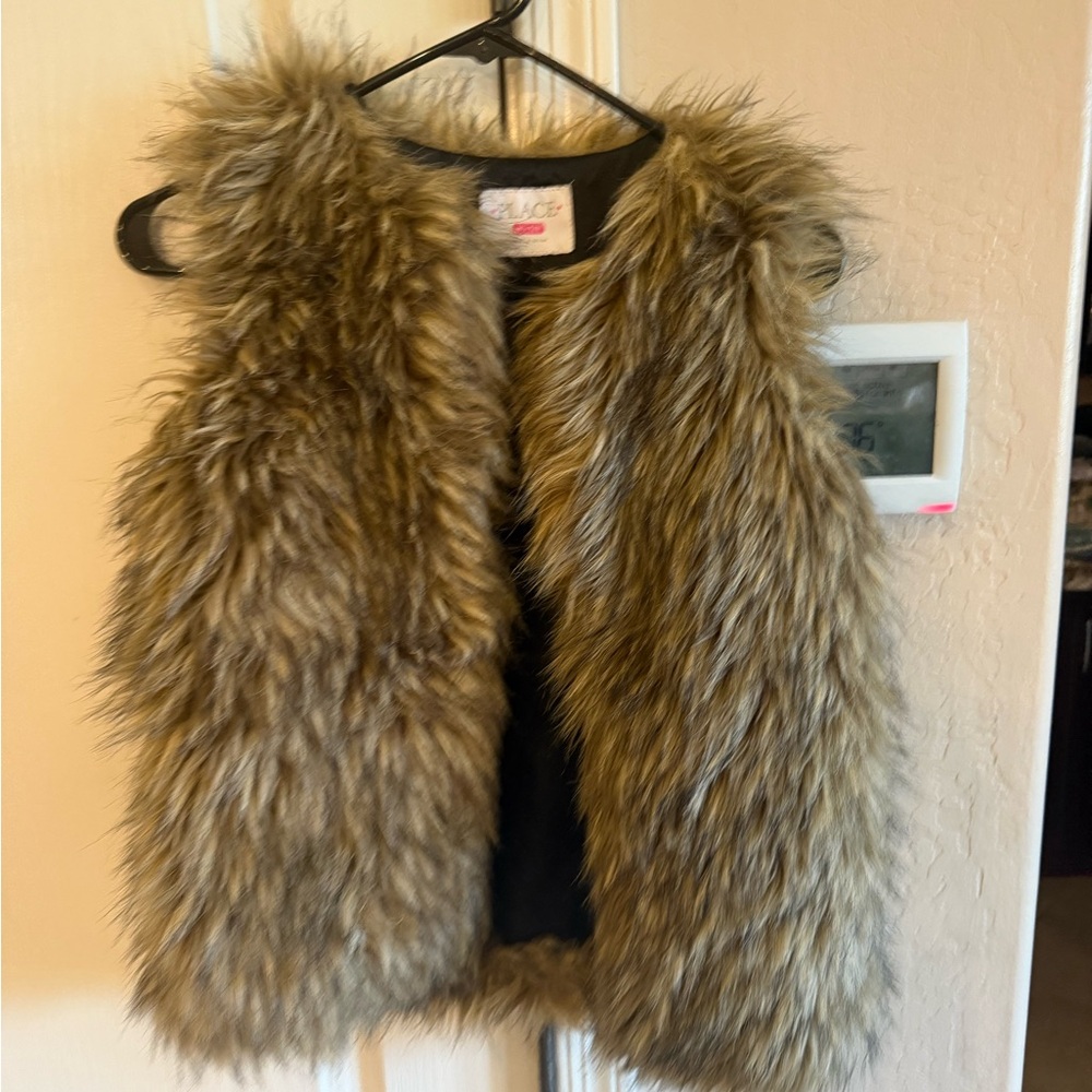 Kids Faux Fur Vest - Brown